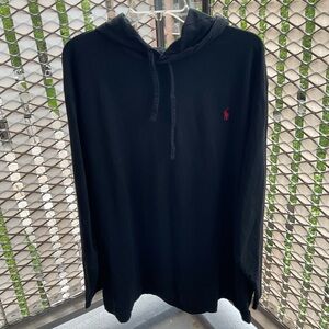 Polo Ralph Lauren Jersey Hooded Long Sleeved T-Shirt, BLACK